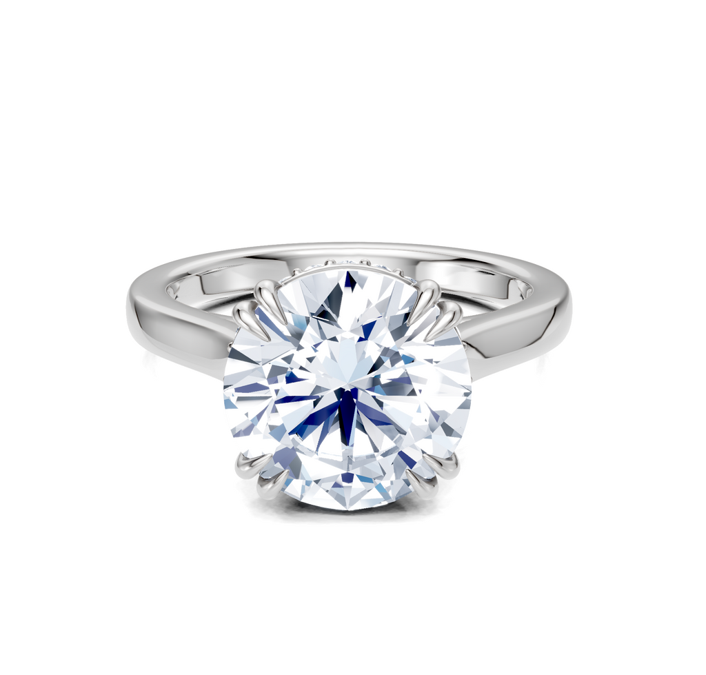 Image for Double Claw Hidden Halo | 18k White Gold