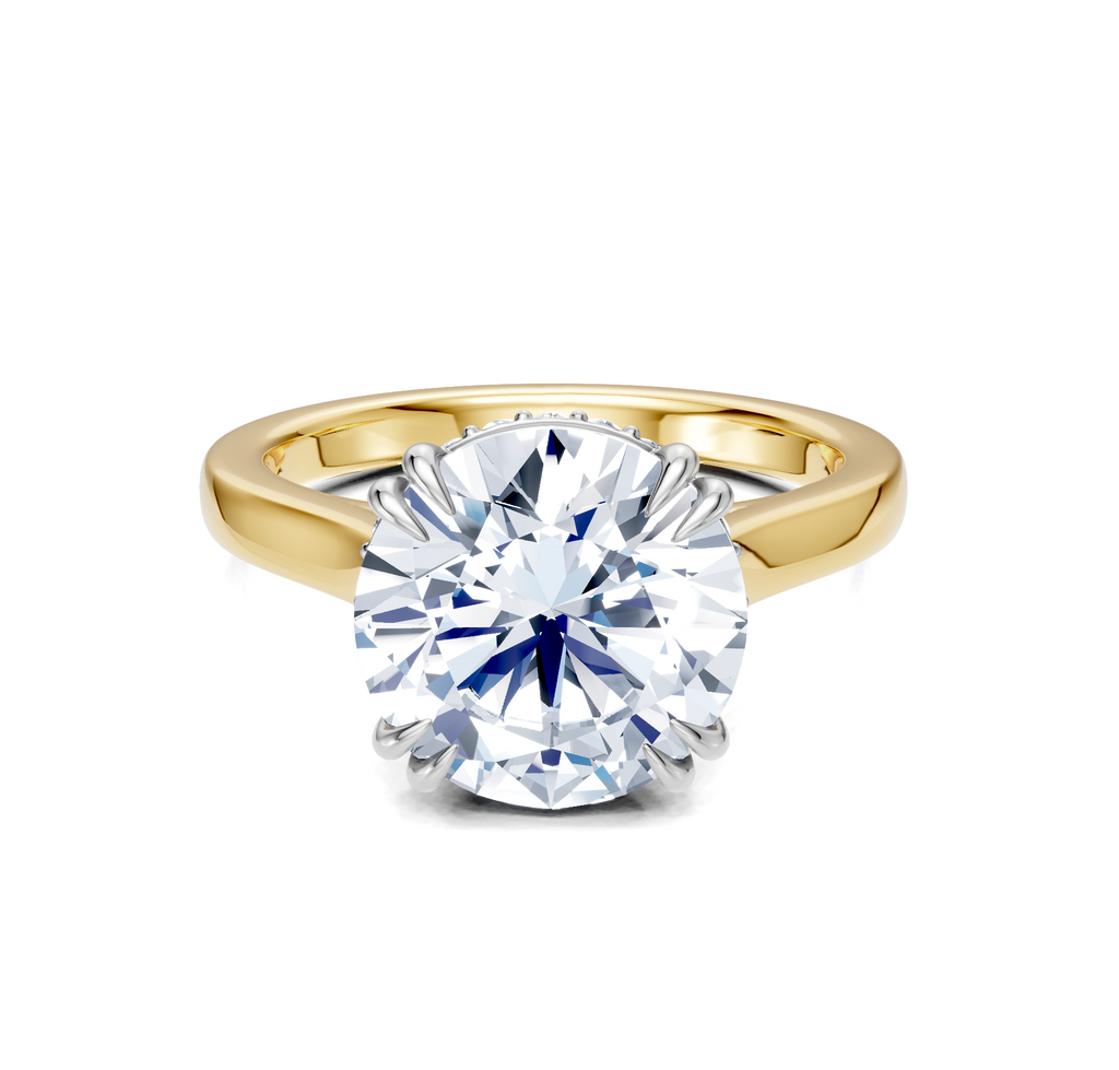 Image for Double Claw Hidden Halo | 18k Two Tone