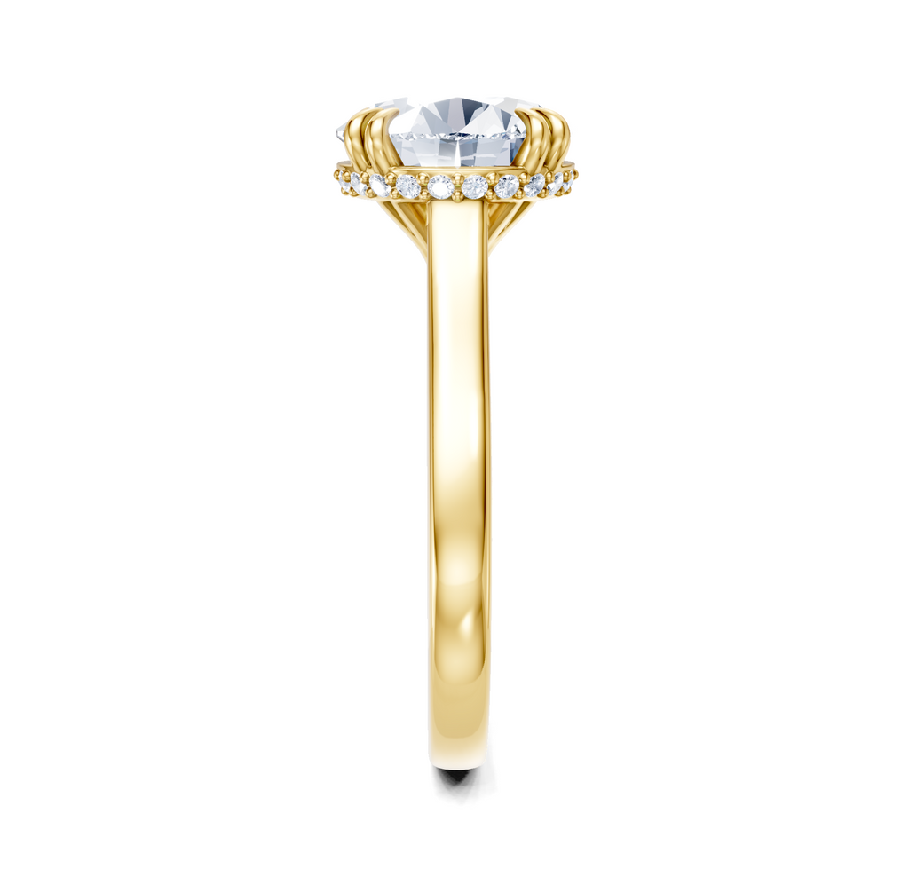 Image for Double Claw Hidden Halo | 18k Yellow Gold