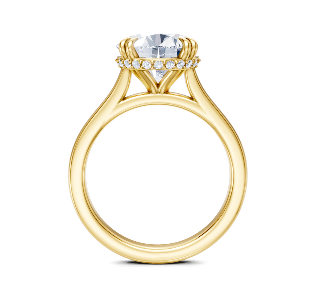 Image for Double Claw Hidden Halo | 18k Yellow Gold