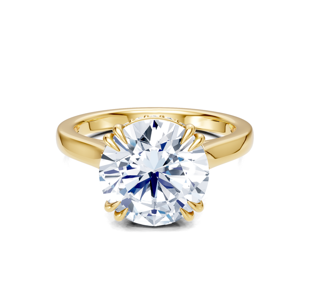 Image for Double Claw Hidden Halo | 18k Yellow Gold