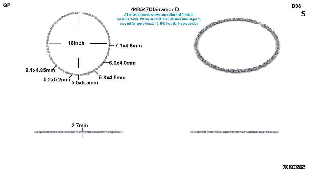 Fatma K. Custom Tennis Necklace / Earring Set Final Balance