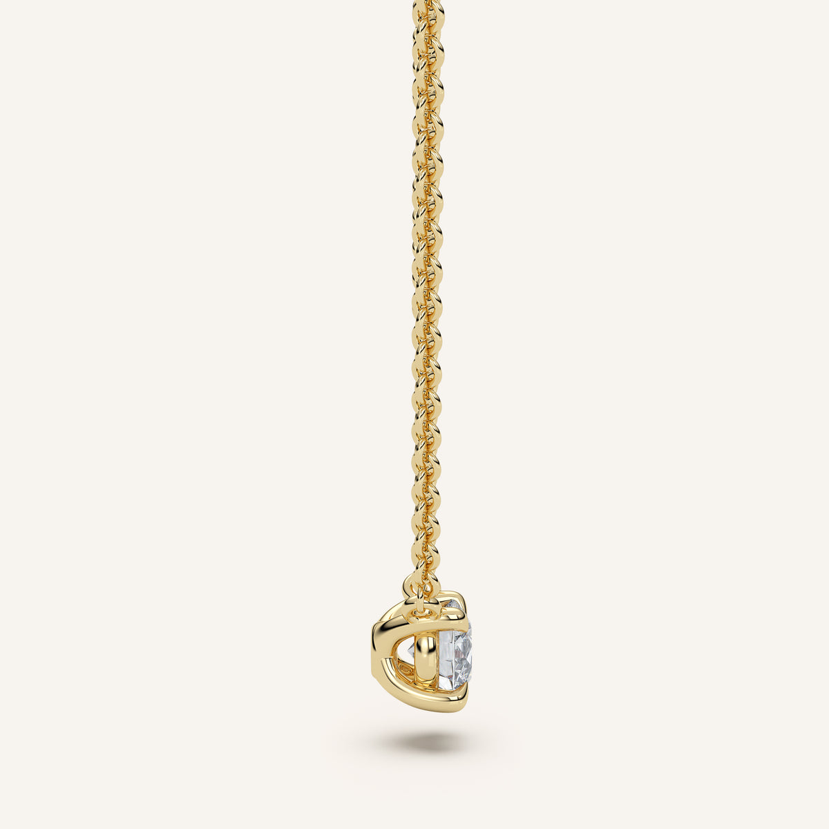 Round Diamond Solitaire Necklace — 0.50 CT in 14k Yellow Gold (view 3)