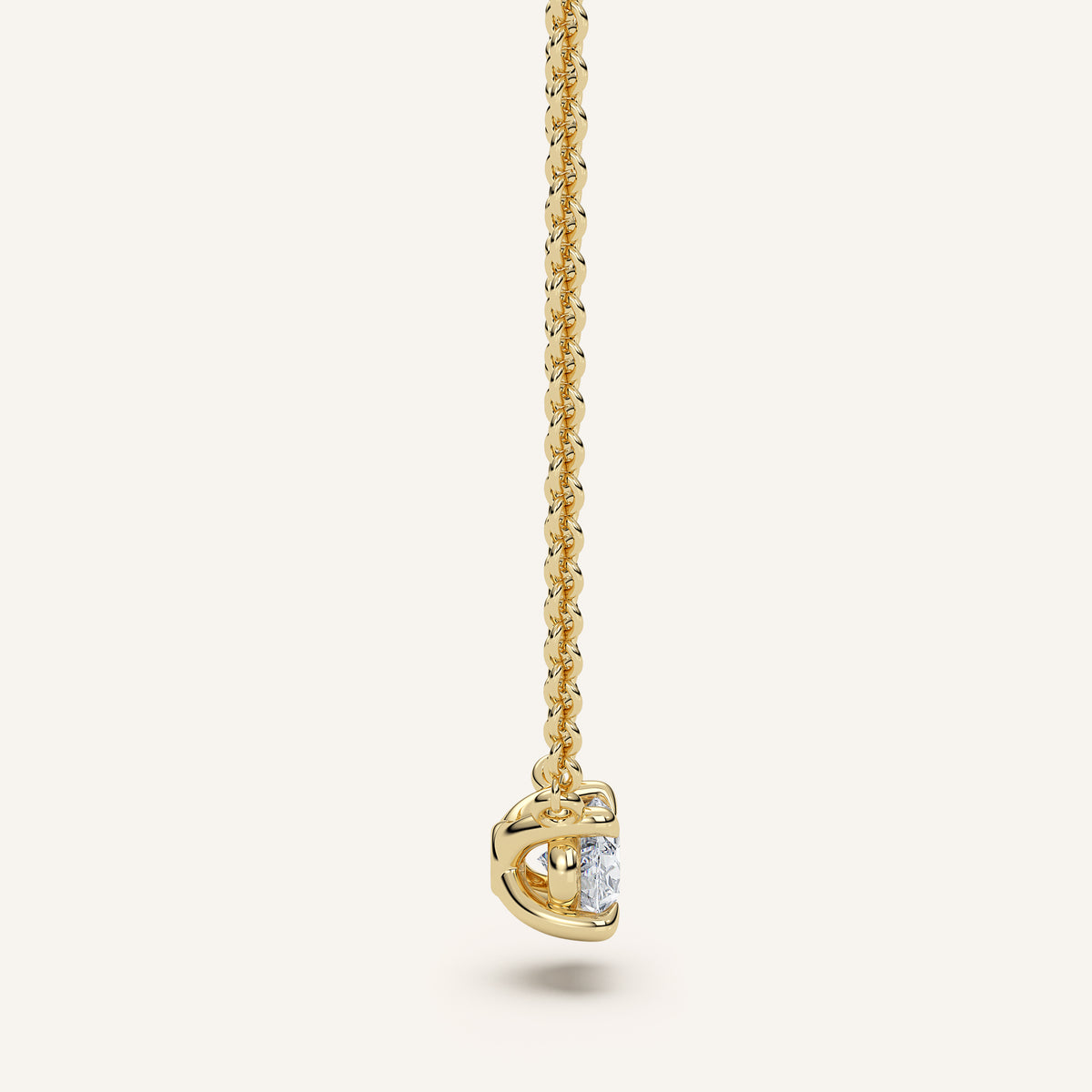 Oval Diamond Solitaire Necklace — 0.50 CT in 14k Yellow Gold (view 3)