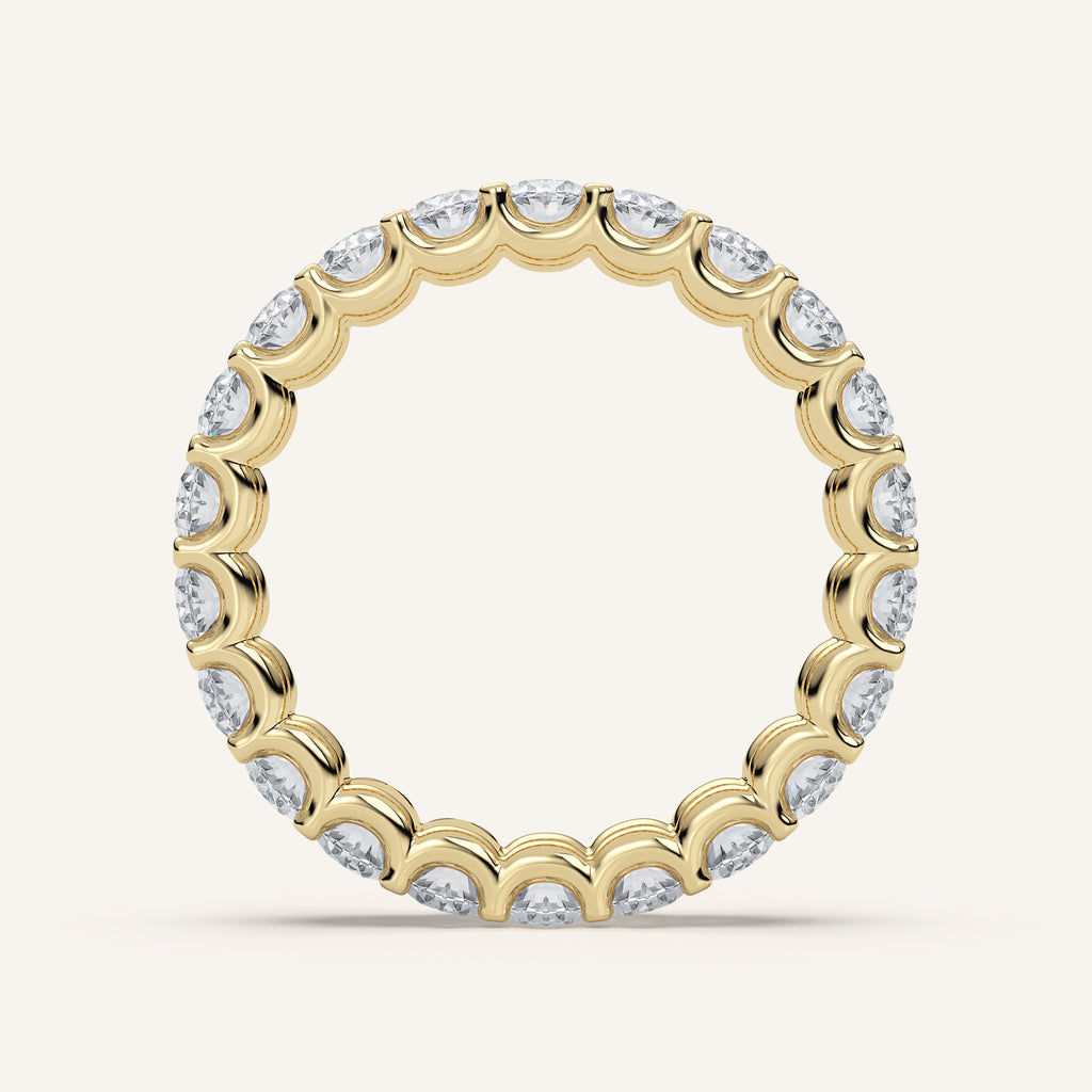 U-Prong Oval Diamond Eternity Band in 14k Yellow Gold (view 4)