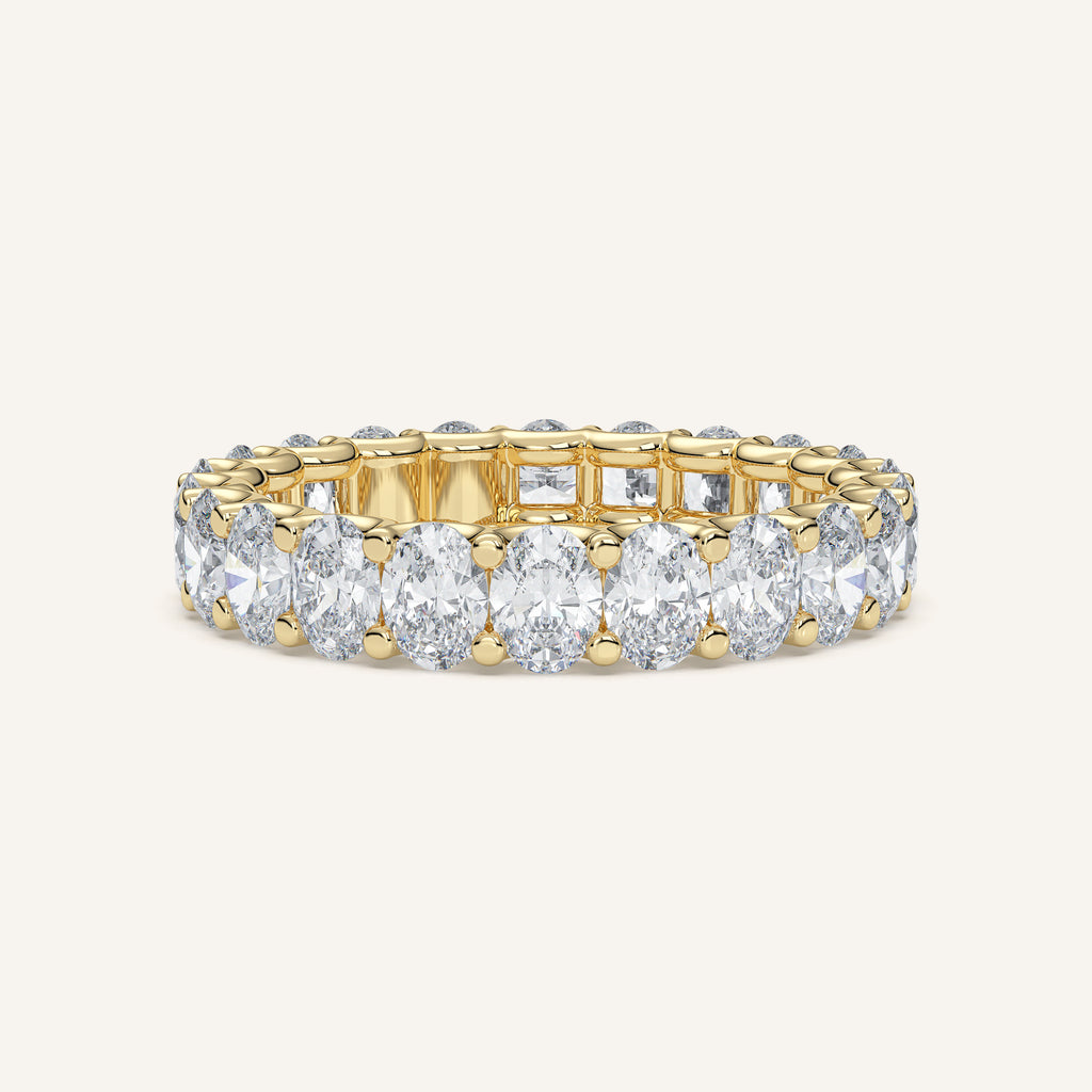 U-Prong Oval Diamond Eternity Band in 14k Yellow Gold (view 1)