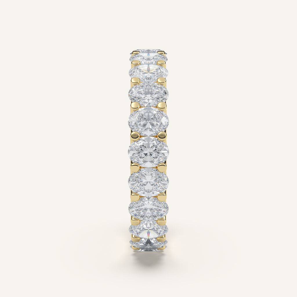 U-Prong Oval Diamond Eternity Band in 14k Yellow Gold (view 3)