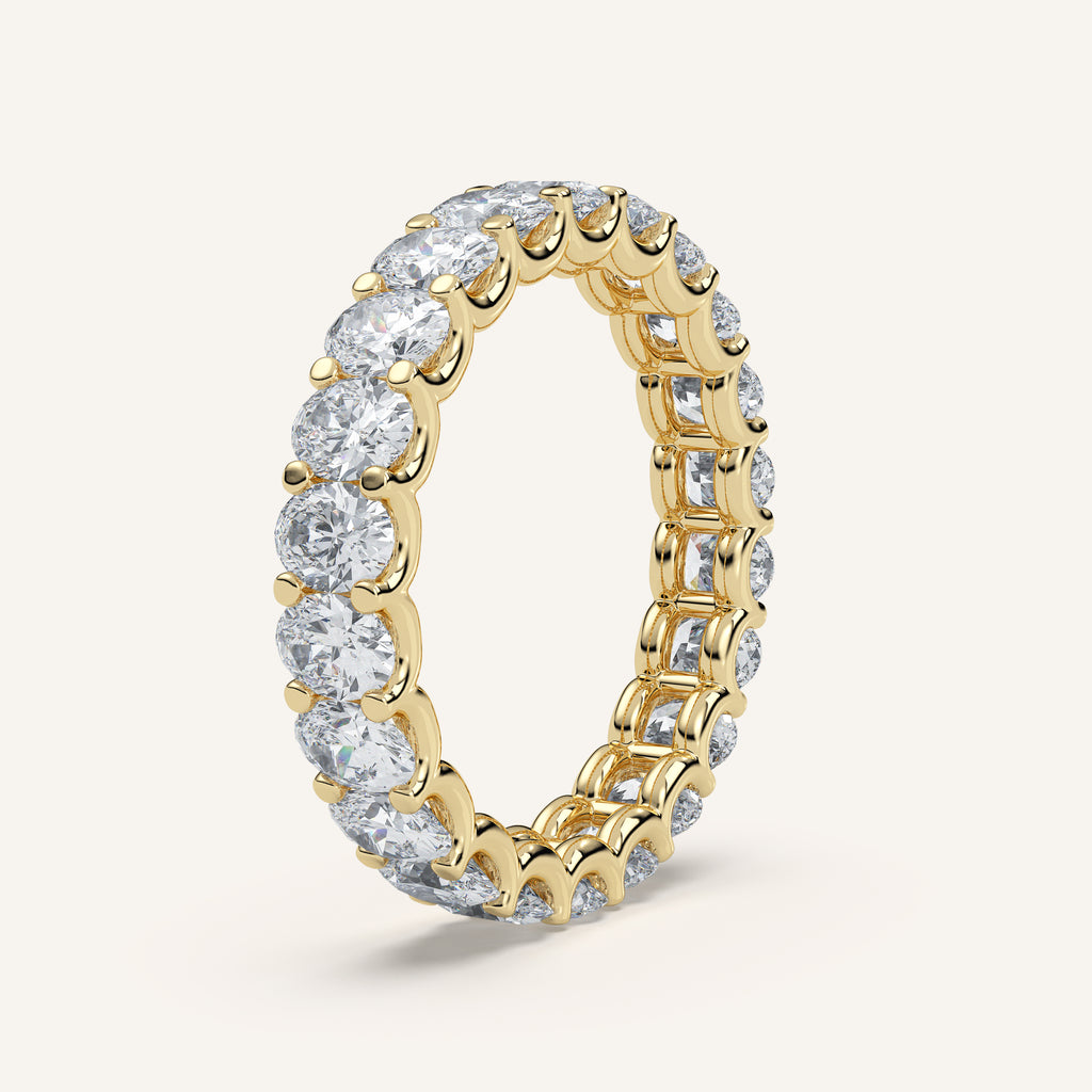 U-Prong Oval Diamond Eternity Band in 14k Yellow Gold (view 2)