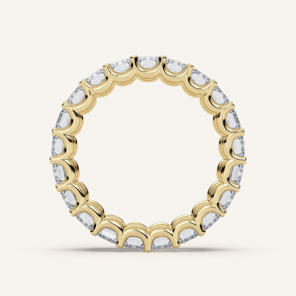 U-Prong Emerald-Cut Diamond Eternity Band in 14k Yellow Gold (view 4)