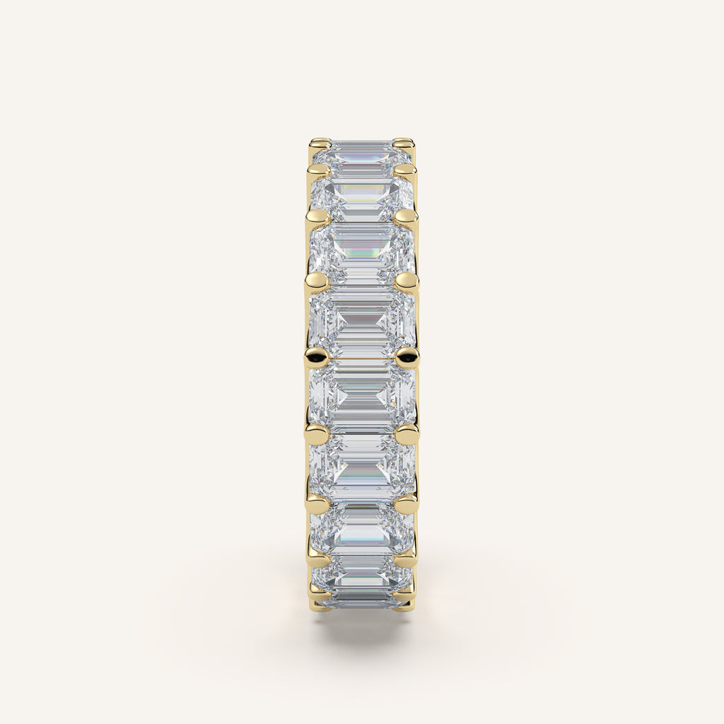 U-Prong Emerald-Cut Diamond Eternity Band in 14k Yellow Gold (view 3)