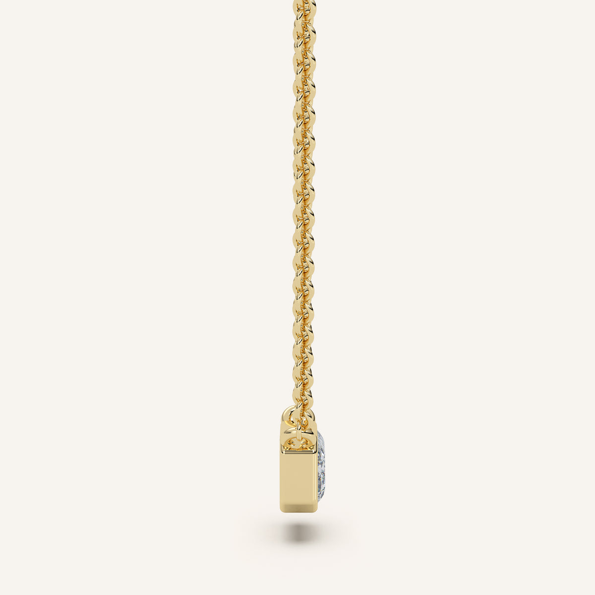 Emerald-Cut Bezel Diamond Necklace — 0.50 CT in 14k Yellow Gold (view 3)