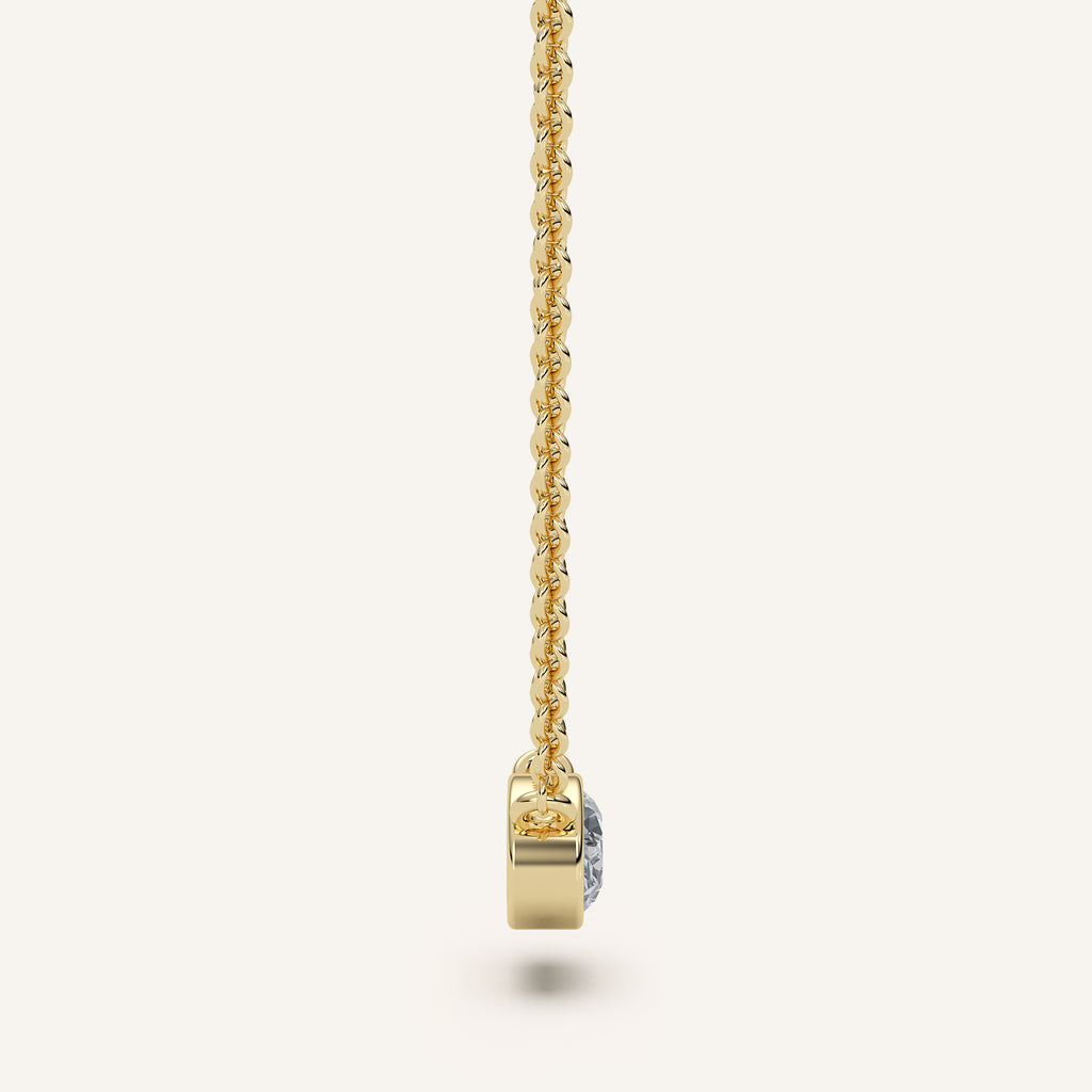 Oval Bezel Diamond Necklace — 0.50 CT in 14k Yellow Gold (view 3)