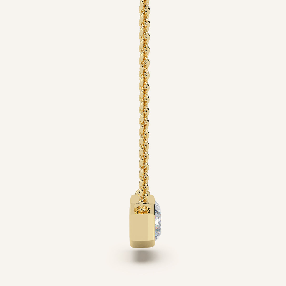 Emerald-Cut Bezel Diamond Necklace — 1 CT in 14k Yellow Gold (view 3)