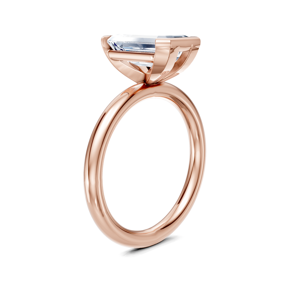Image for Half Bezel Engagement Ring | 18k Rose Gold