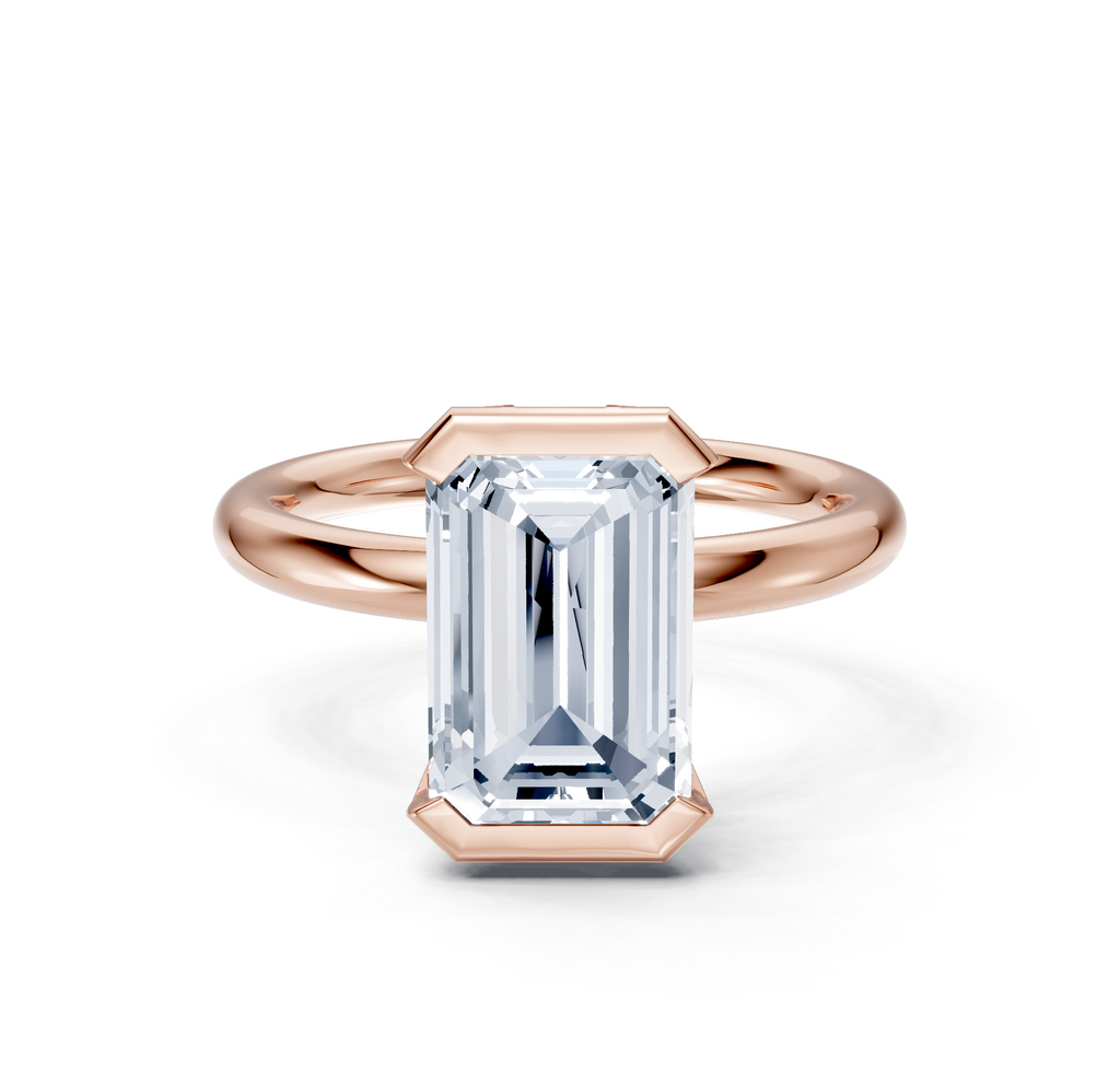Image for Half Bezel Engagement Ring | 14k Rose Gold