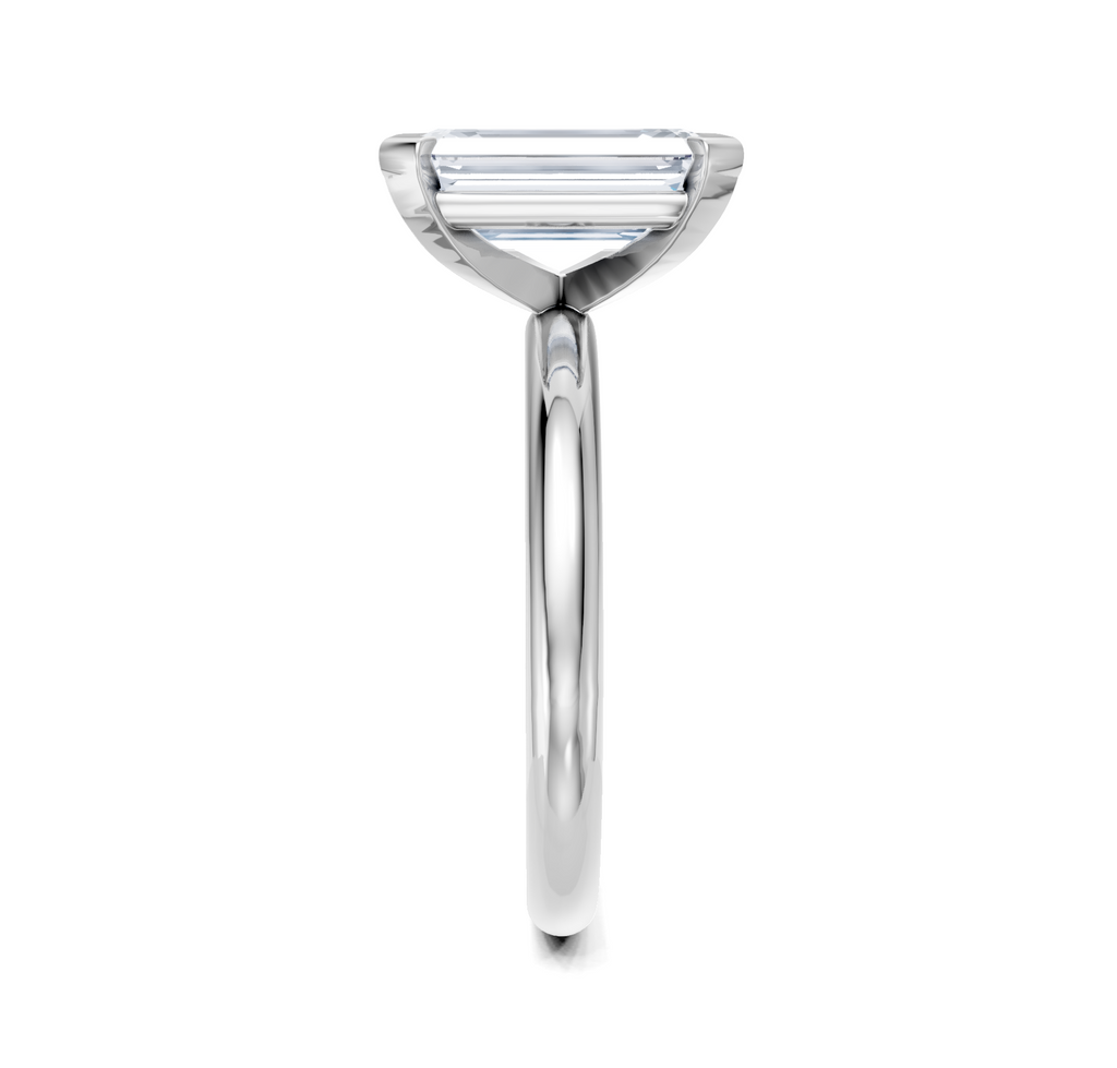 Image for Half Bezel Engagement Ring | 18k White Gold