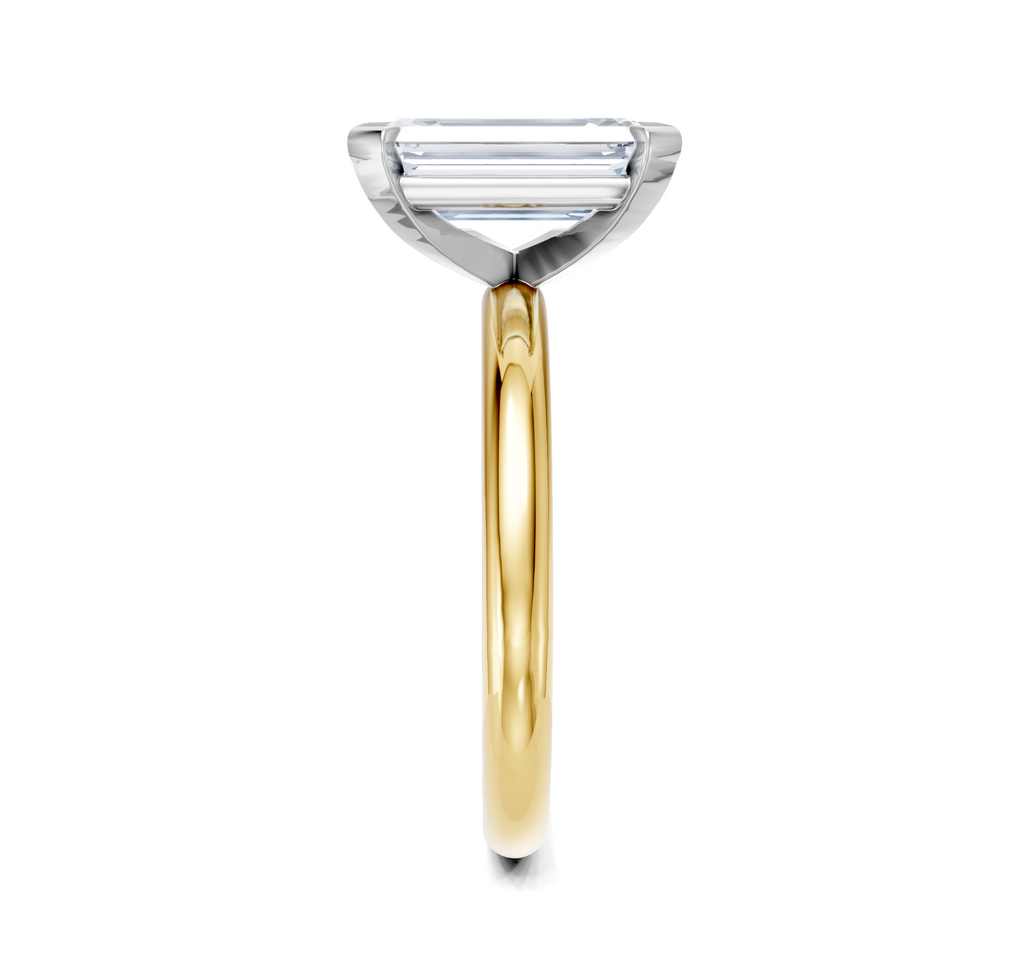 Image for Half Bezel Engagement Ring | 18k Two Tone