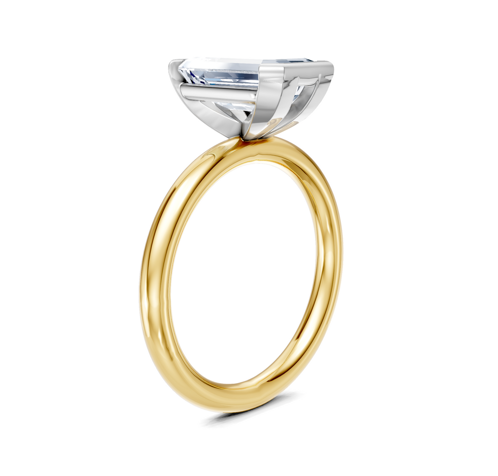 Image for Half Bezel Engagement Ring | 18k Two Tone
