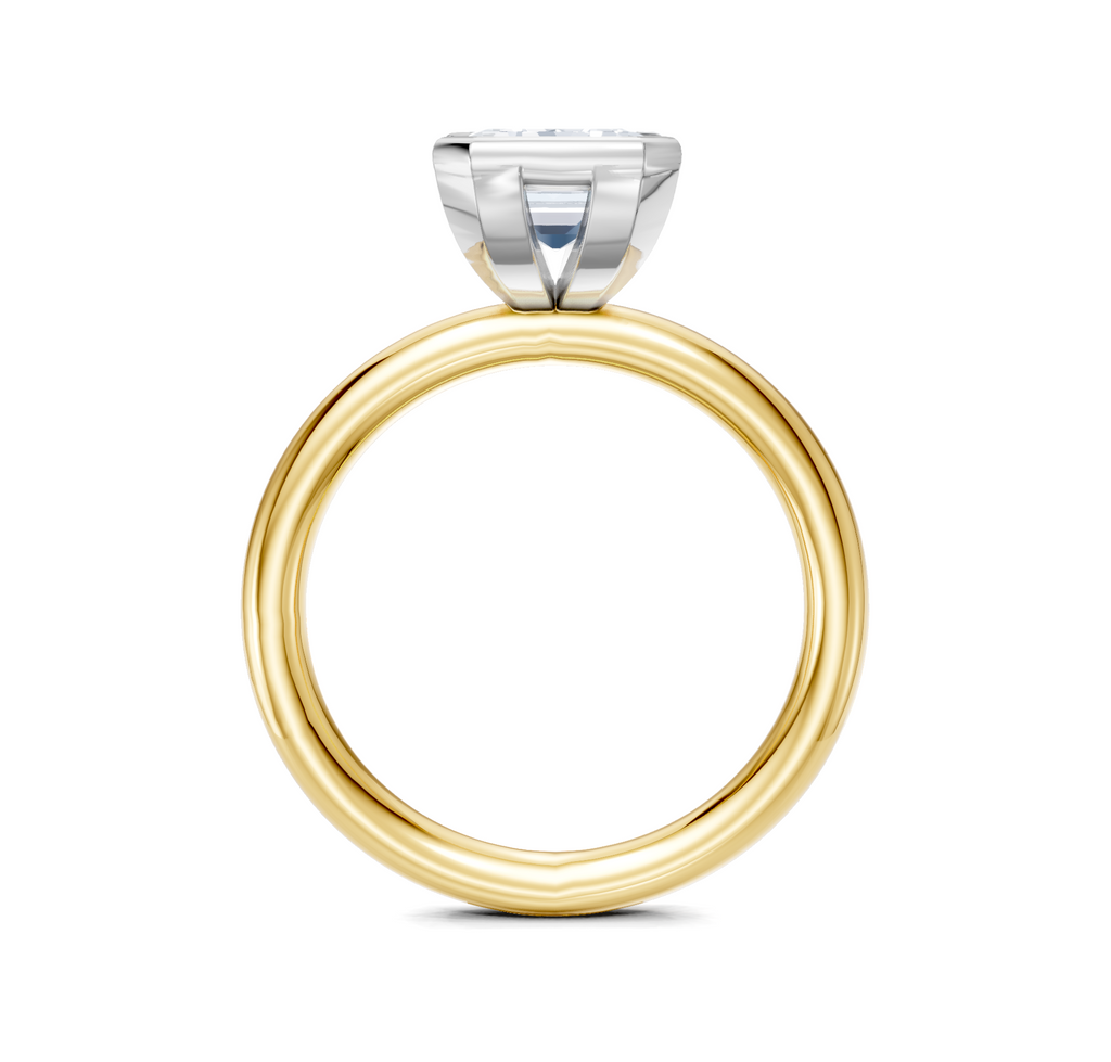 Image for Half Bezel Engagement Ring | 18k Two Tone