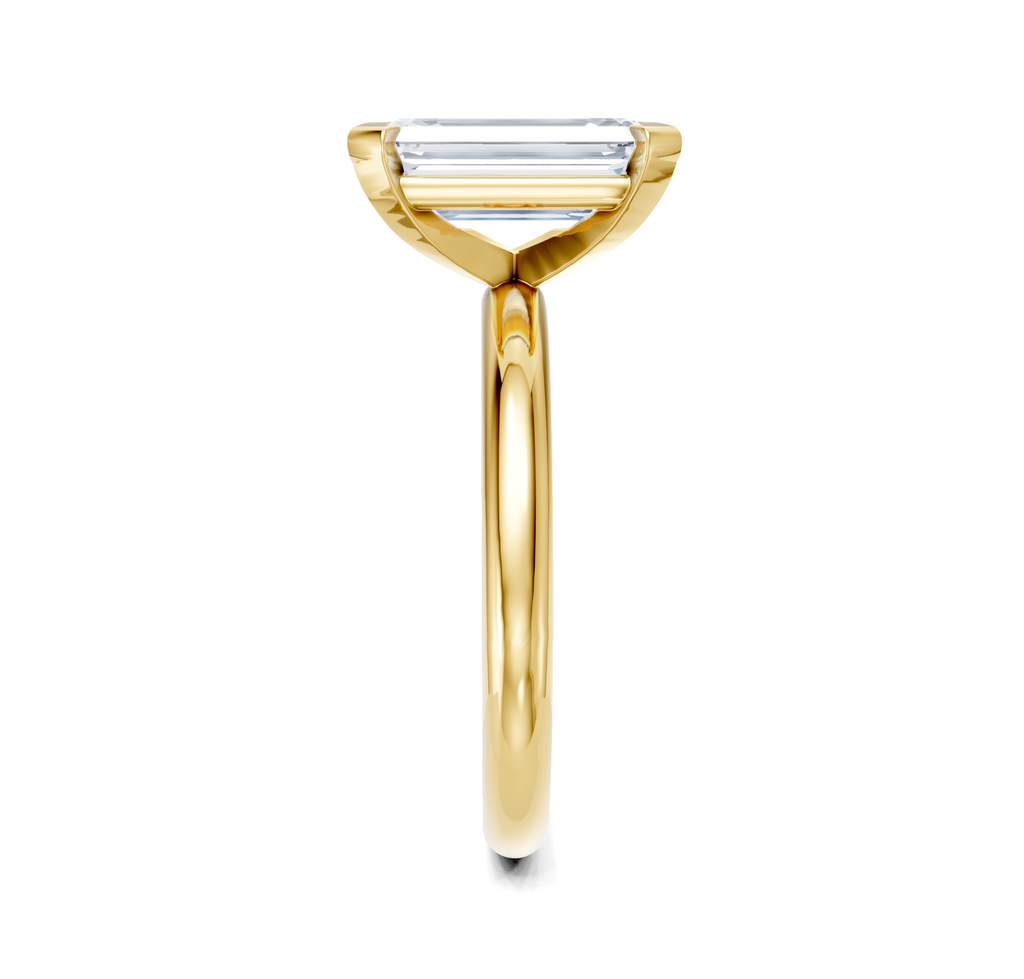 Image for Half Bezel Engagement Ring | 18k Yellow Gold
