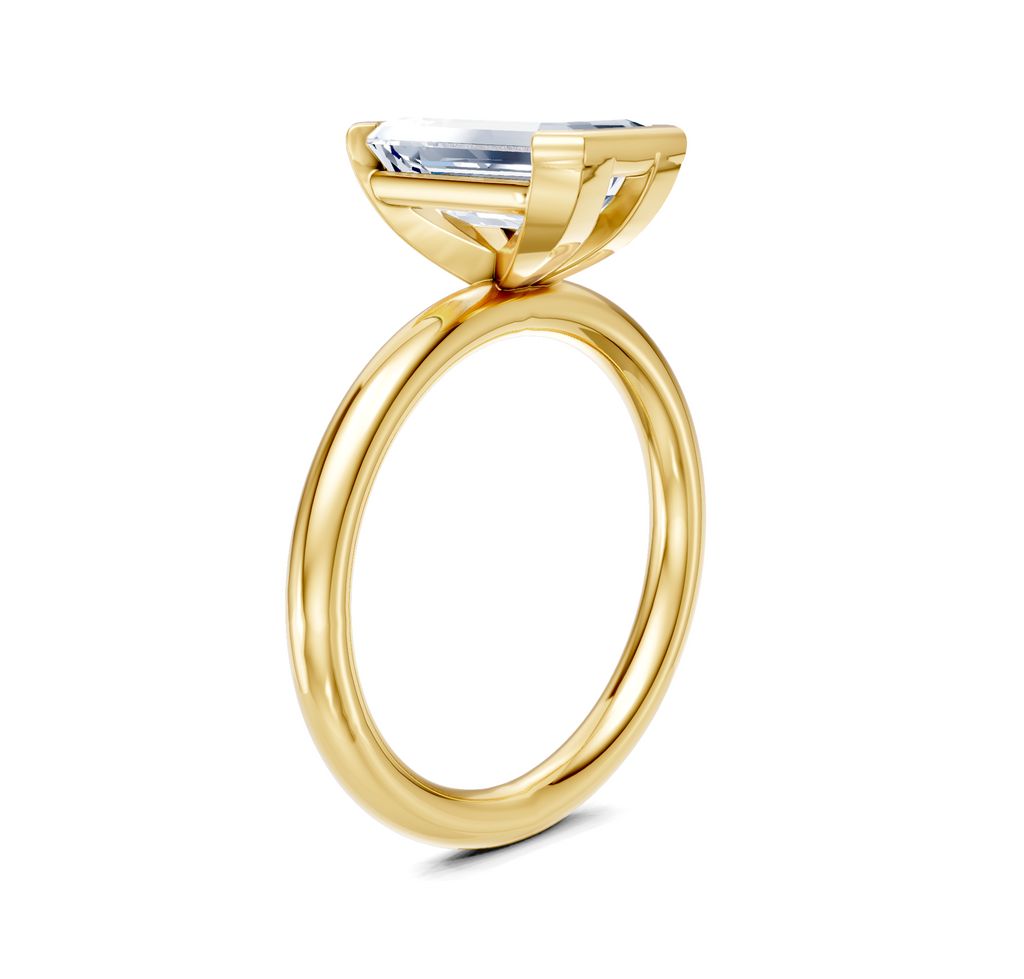 Image for Half Bezel Engagement Ring | 18k Yellow Gold