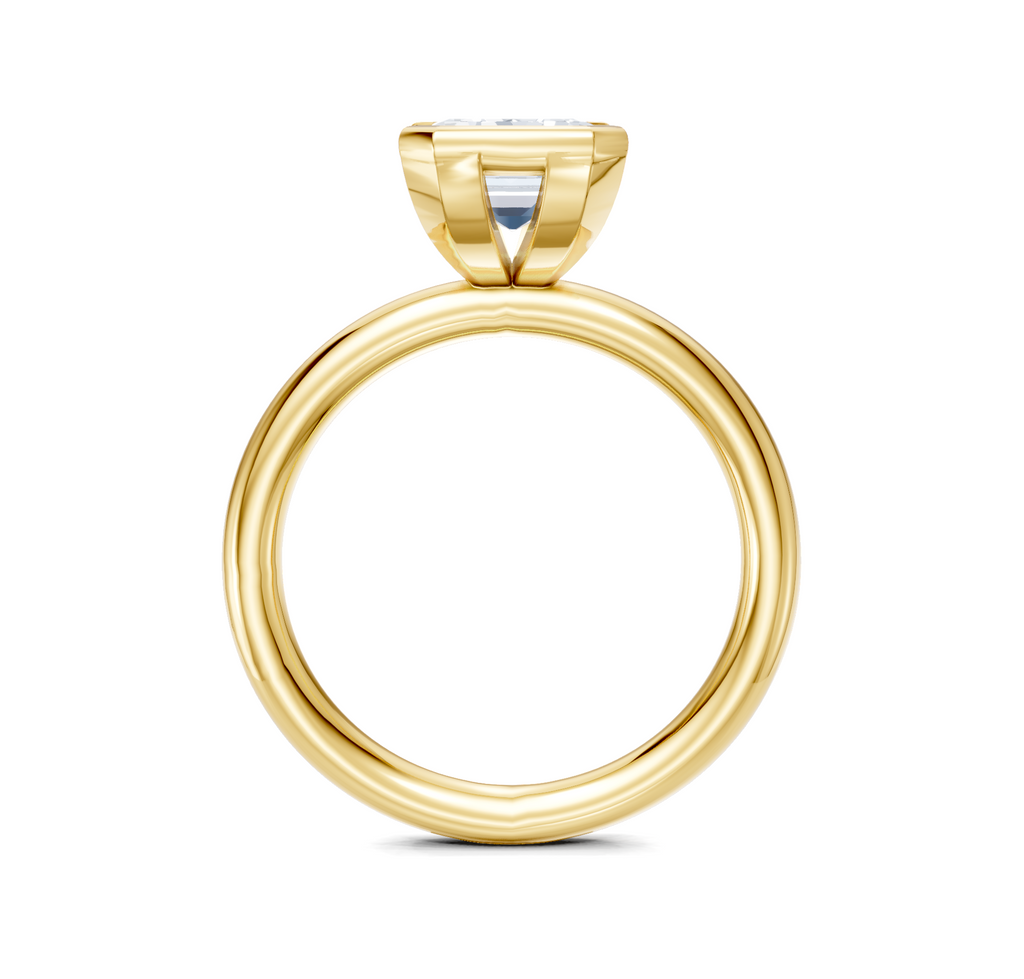 Image for Half Bezel Engagement Ring | 18k Yellow Gold