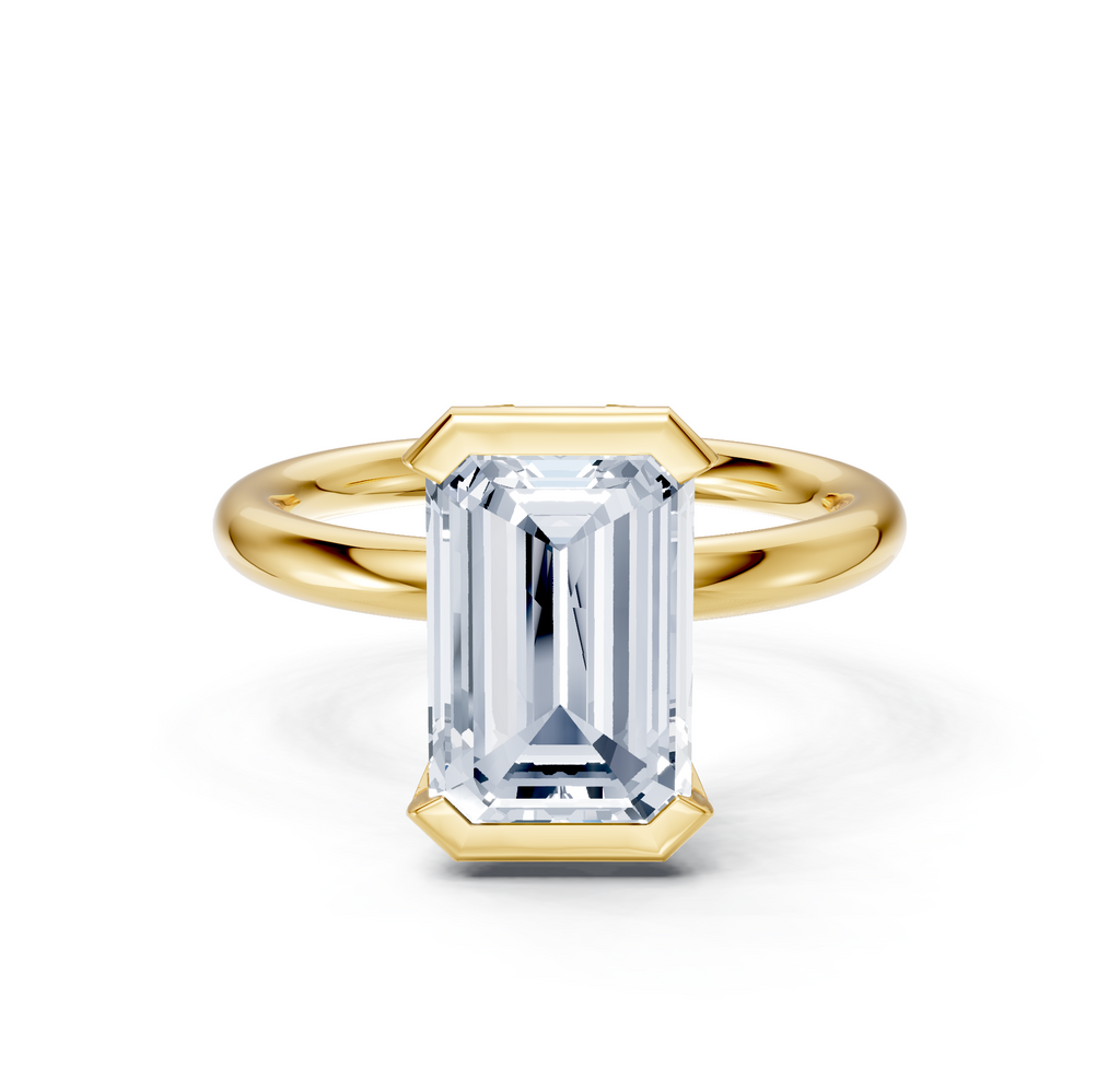 Image for Half Bezel Engagement Ring | 18k Yellow Gold