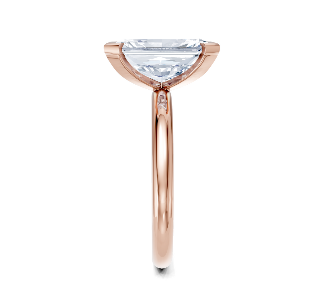 Image for Half Bezel Engagement Ring | 18k Rose Gold
