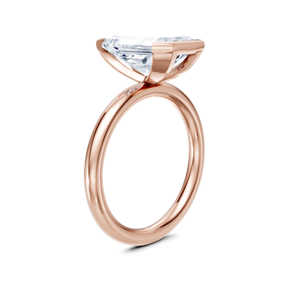 Image for Half Bezel Engagement Ring | 18k Rose Gold