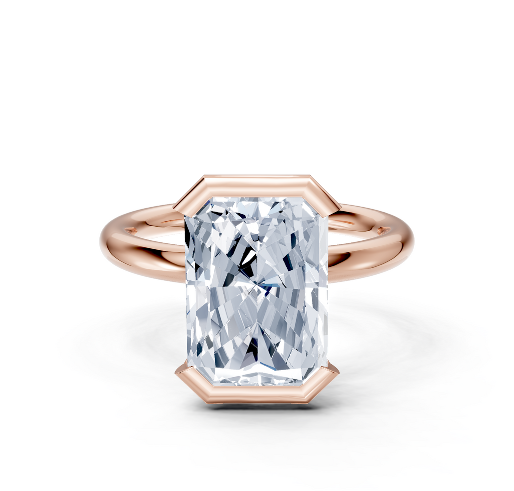 Image for Half Bezel Engagement Ring | 18k Rose Gold