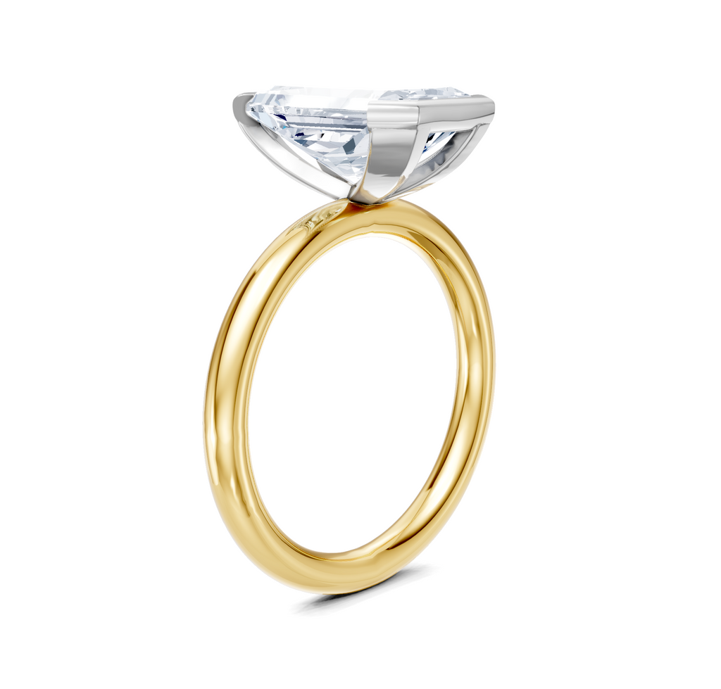 Image for Half Bezel Engagement Ring | 18k Two Tone