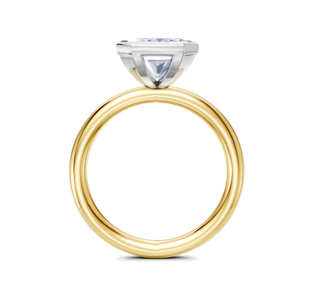 Image for Half Bezel Engagement Ring | 18k Two Tone