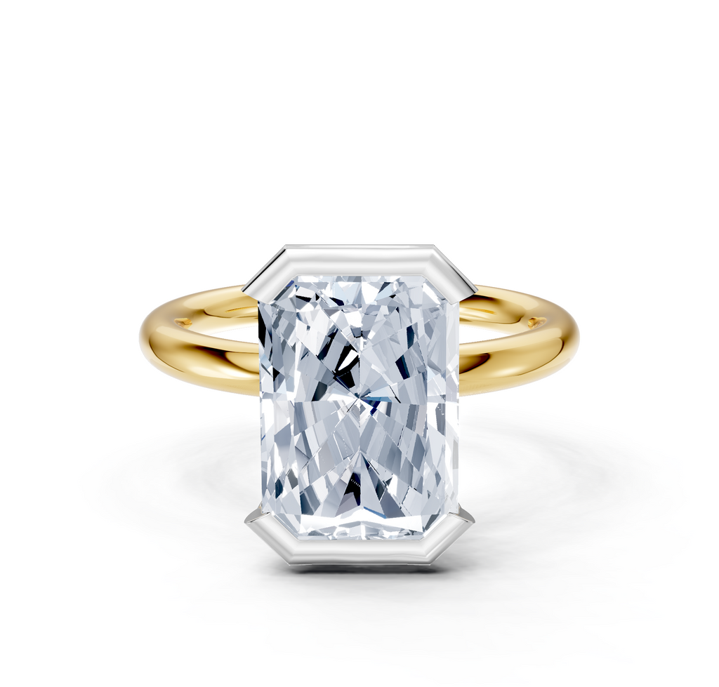 Image for Half Bezel Engagement Ring | 18k Two Tone