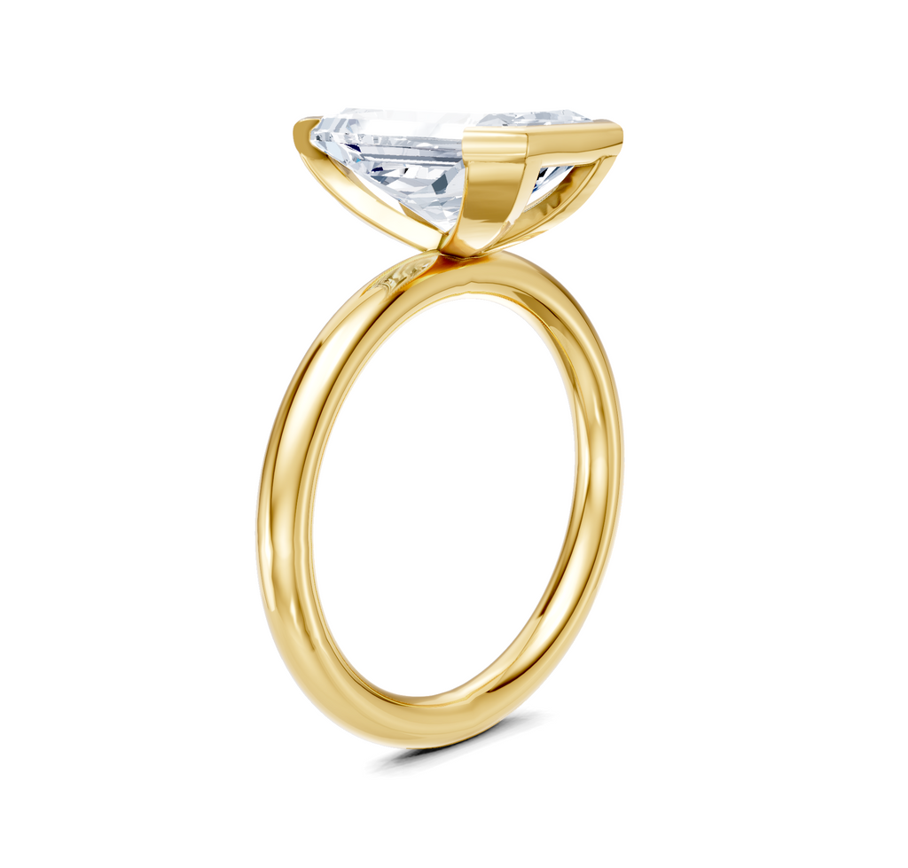 Image for Half Bezel Engagement Ring | 18k Yellow Gold