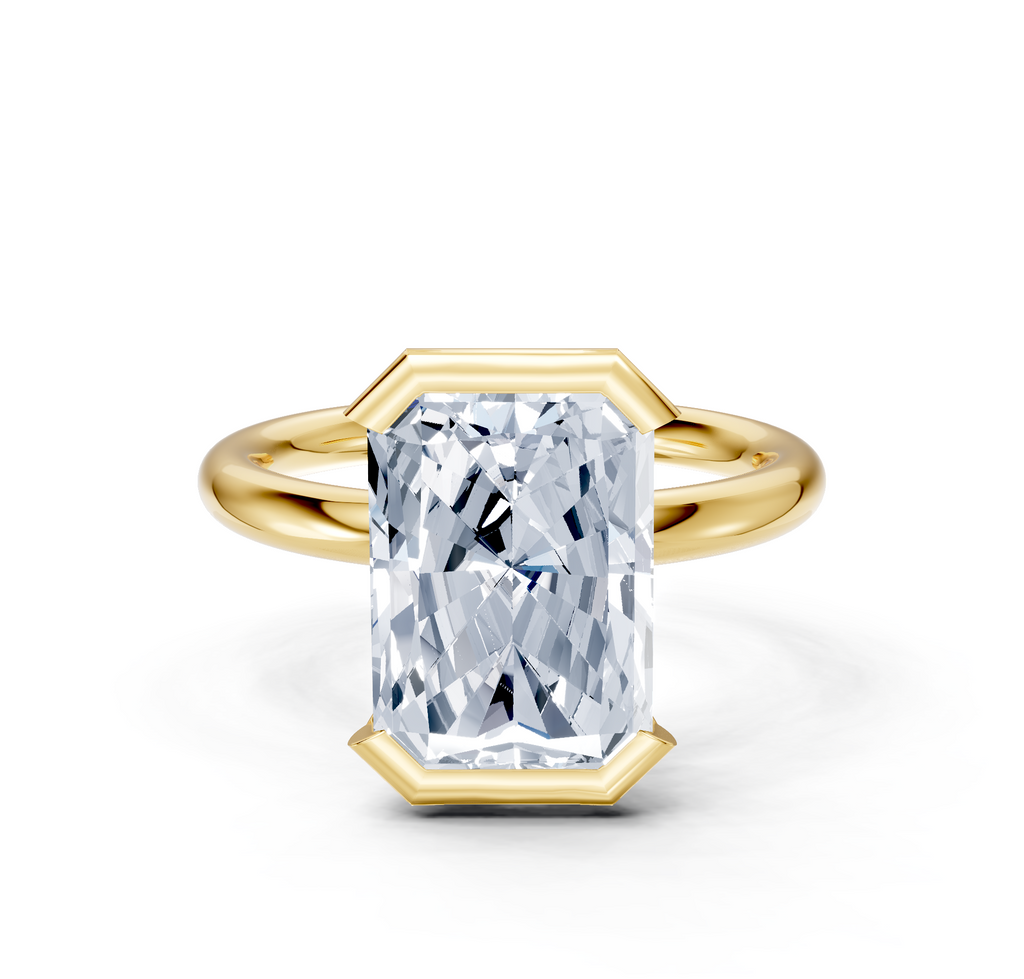 Image for Half Bezel Engagement Ring | 18k Yellow Gold