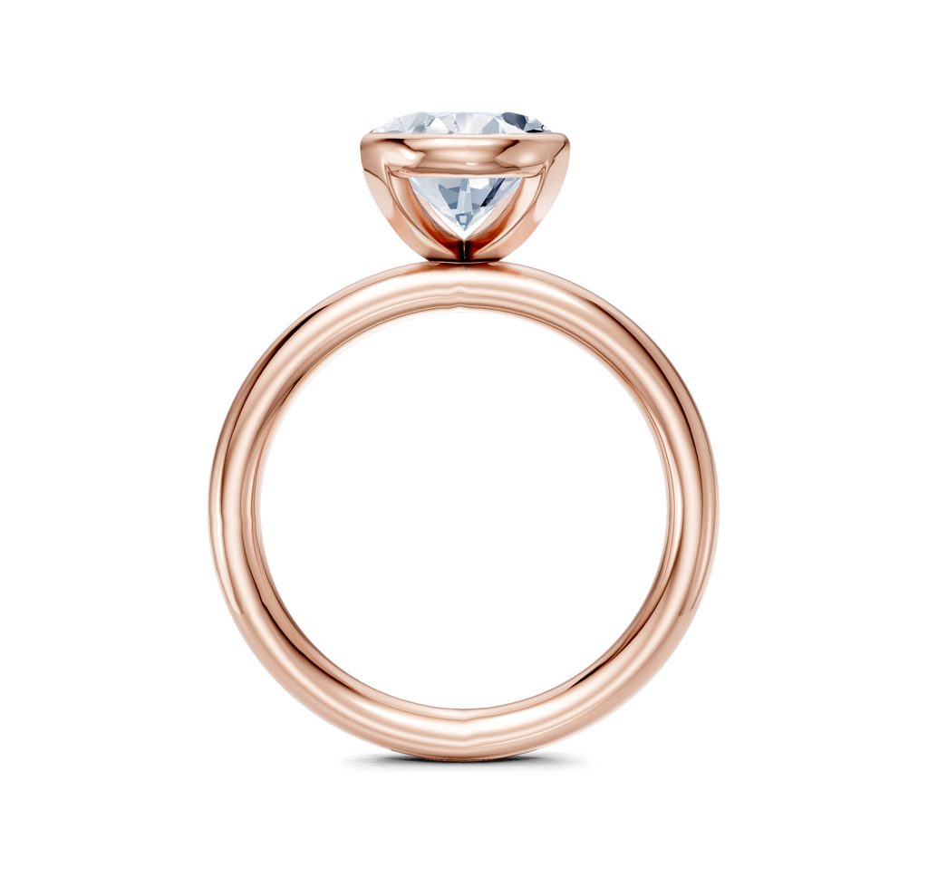 Image for Half Bezel Engagement Ring | 18k Rose Gold
