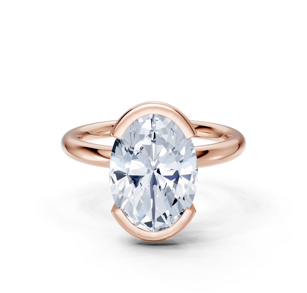 Image for Half Bezel Engagement Ring | 14k Rose Gold