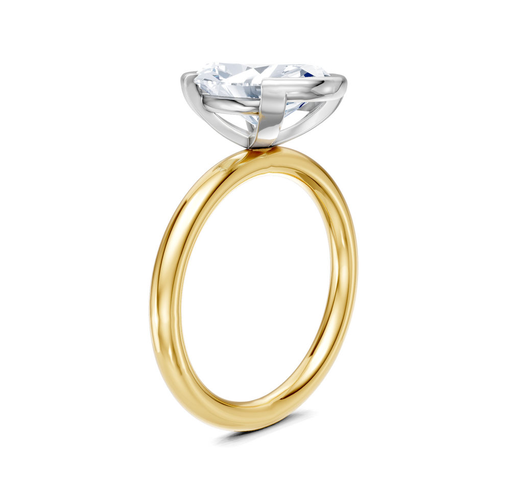 Image for Half Bezel Engagement Ring | 18k Two Tone
