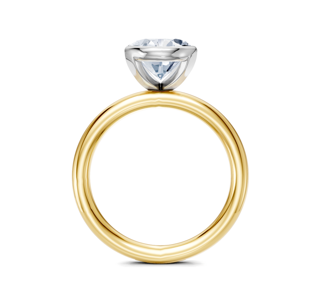 Image for Half Bezel Engagement Ring | 18k Two Tone