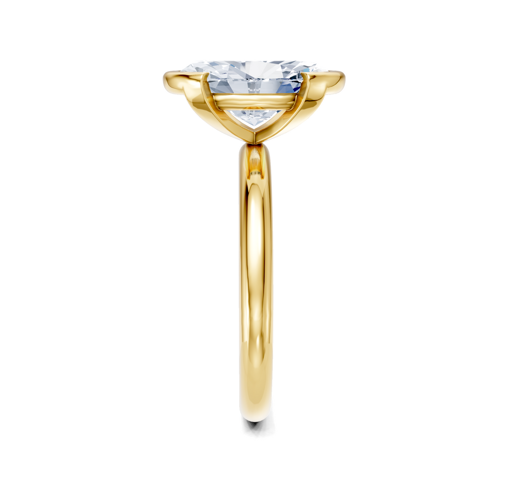 Image for Half Bezel Engagement Ring | 18k Yellow Gold