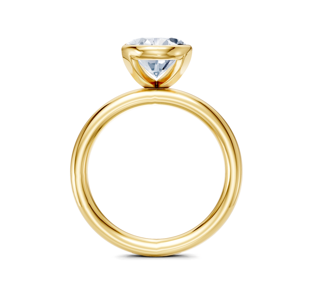 Image for Half Bezel Engagement Ring | 18k Yellow Gold