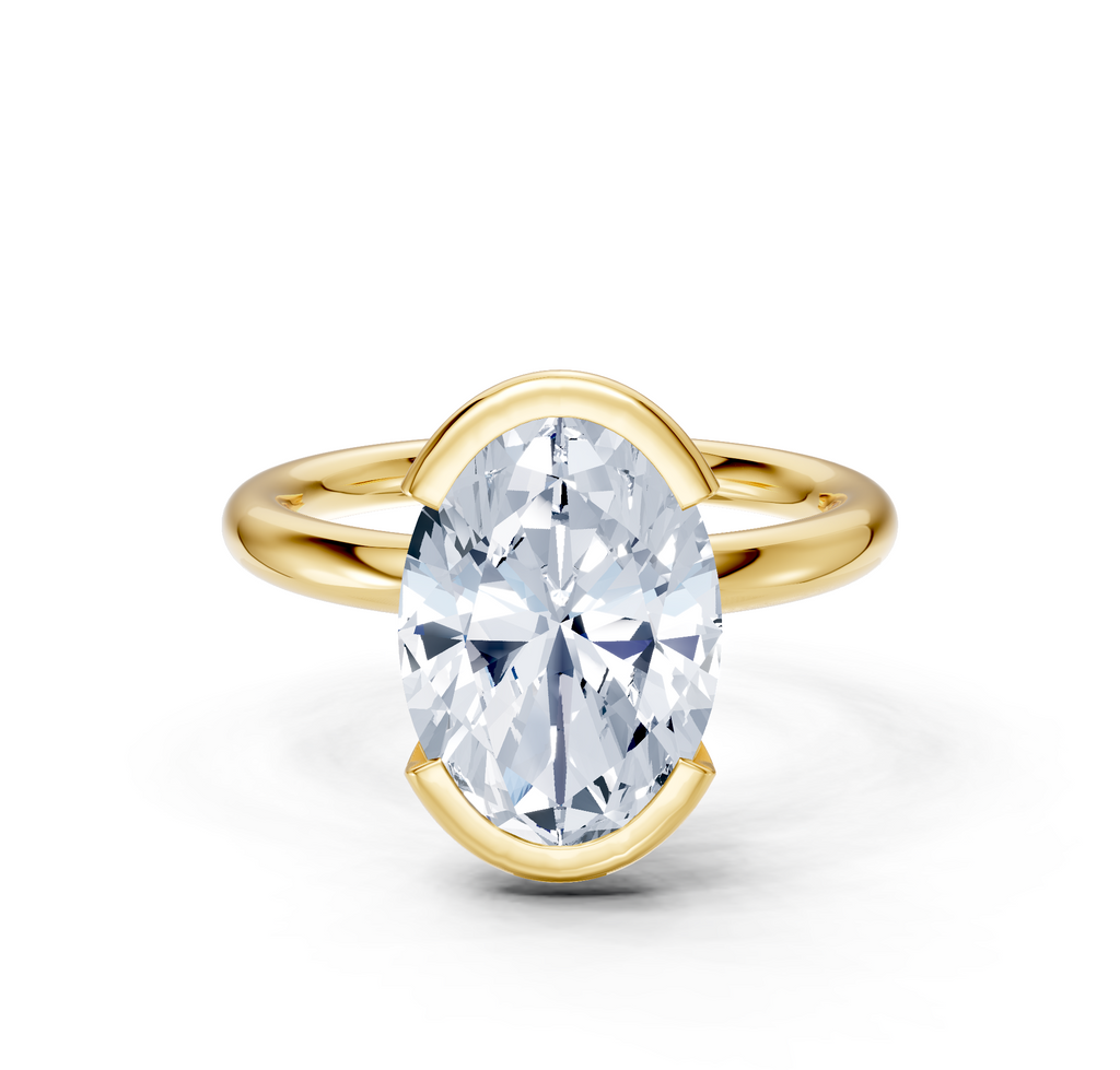 Image for Half Bezel Engagement Ring | 18k Yellow Gold