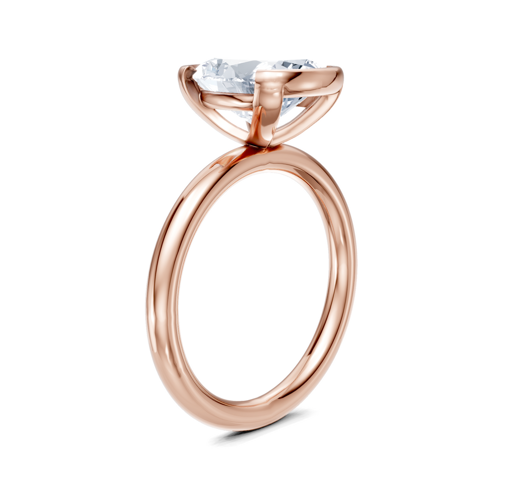 Image for Half Bezel Engagement Ring | 18k Rose Gold