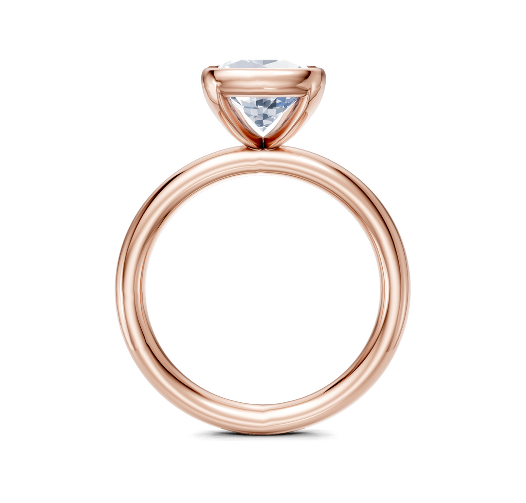 Image for Half Bezel Engagement Ring | 18k Rose Gold