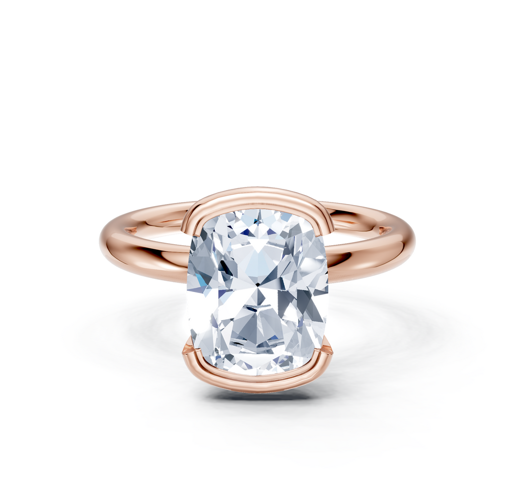 Image for Half Bezel Engagement Ring | 18k Rose Gold