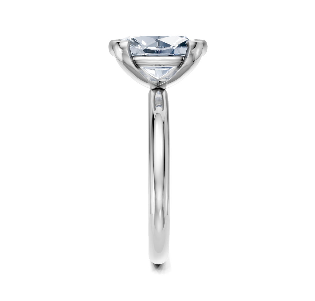 Image for Half Bezel Engagement Ring | 18k White Gold