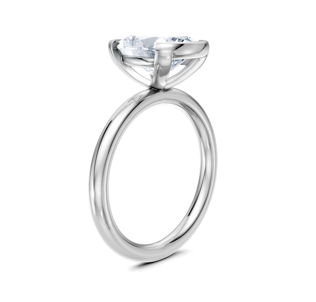 Image for Half Bezel Engagement Ring | 18k White Gold