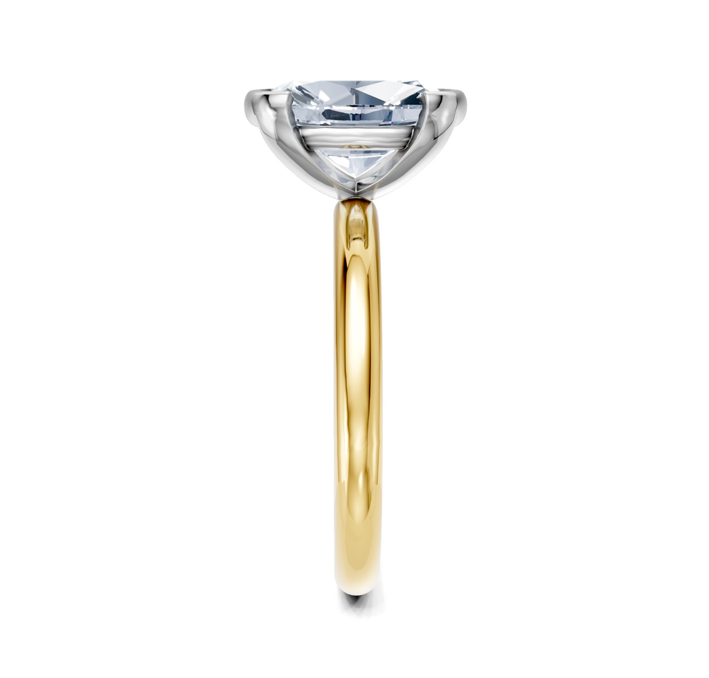 Image for Half Bezel Engagement Ring | 18k Two Tone