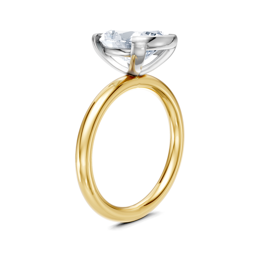 Image for Half Bezel Engagement Ring | 18k Two Tone