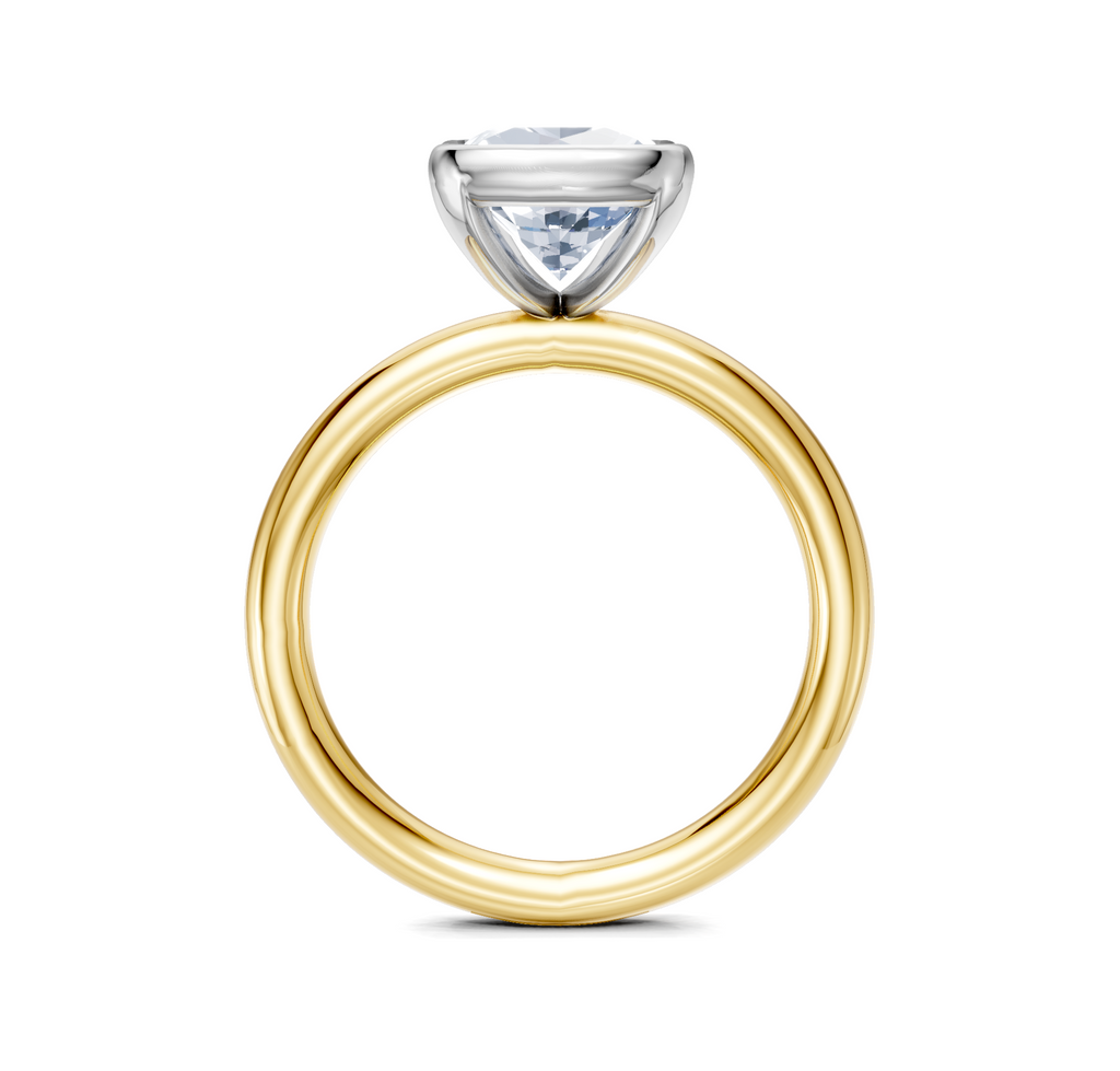Image for Half Bezel Engagement Ring | 18k Two Tone